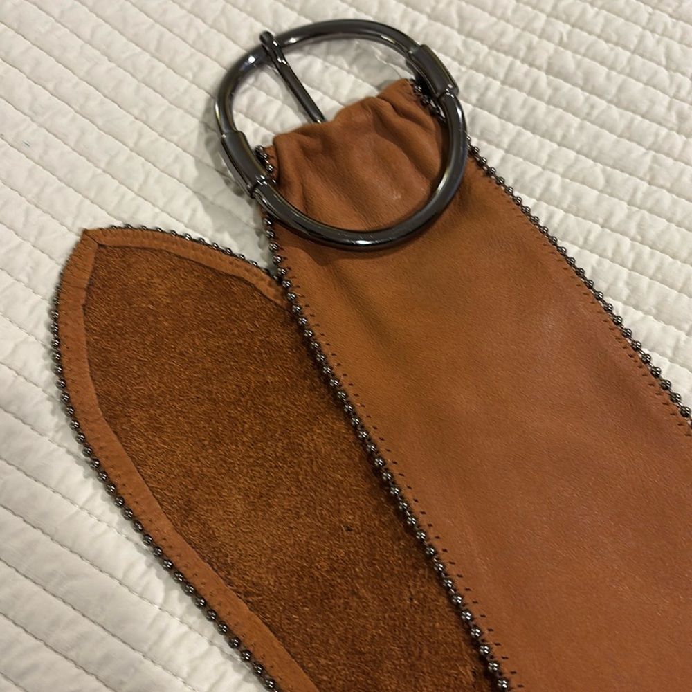 . Berge Wide Leather Belt